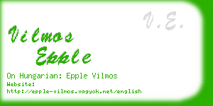 vilmos epple business card